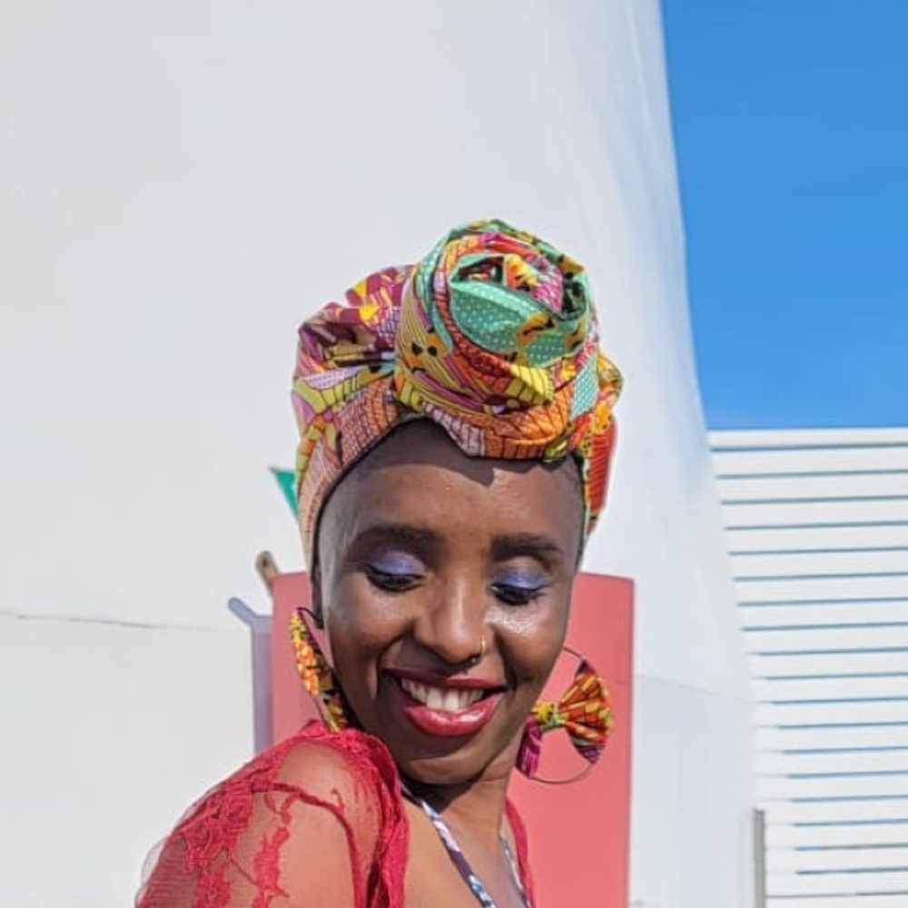 Ankara head wrap and earring for sale